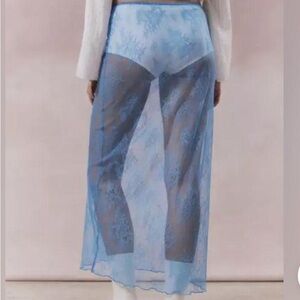 Urban Outfitters Sheer Blue Lace Maxi Skirt | Size Medium